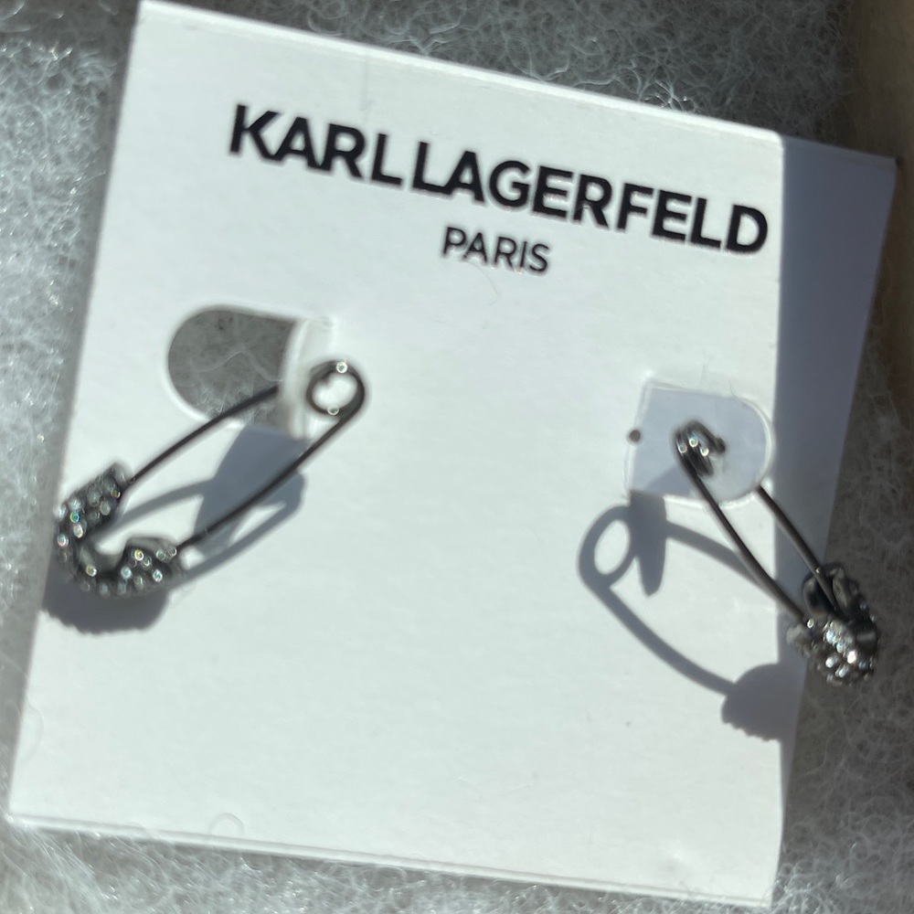 Karl Lagerfeld safety pin earrings